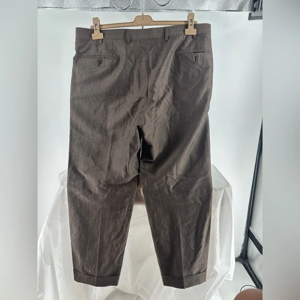 Isaia brown wool mohair dress pants